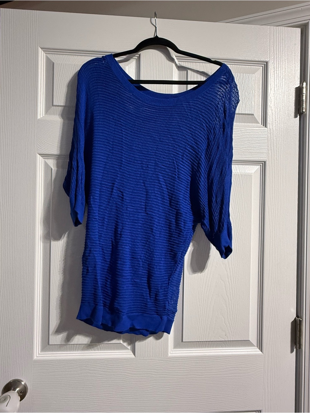 Express Royal Blue Lightweight Ribbed Knit Top